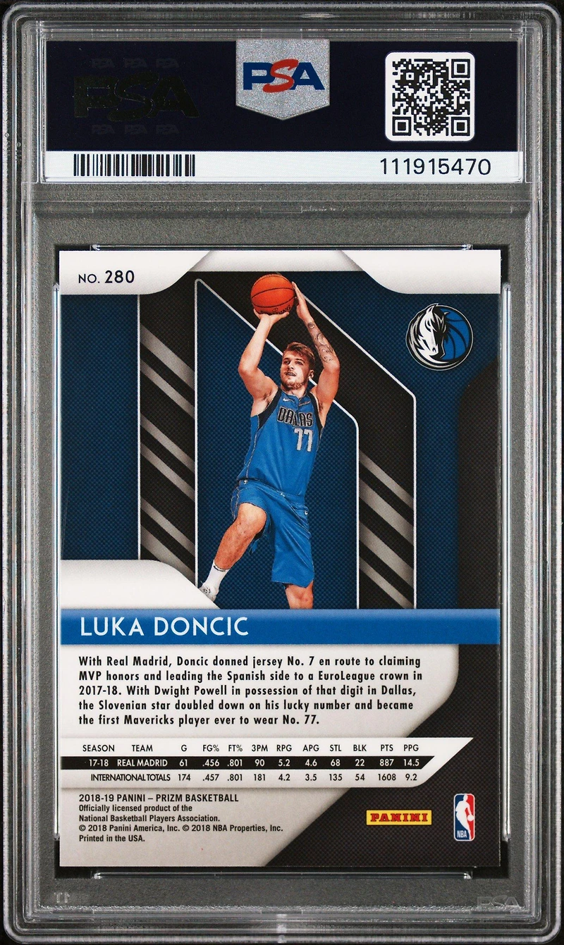 2018 Panini Prizm 280 Luka Doncic PSA