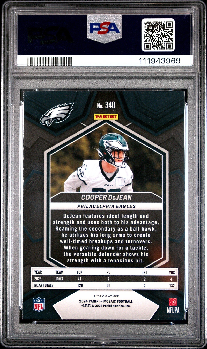 2024 Panini Mosaic 340 Cooper Dejean Mosaic PSA 9
