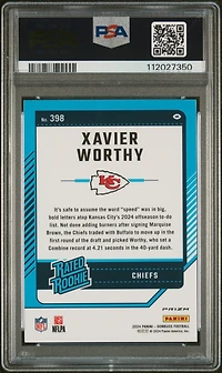 2024 Panini Donruss 398 Xavier Worthy Optic Preview-red & Green PSA 10