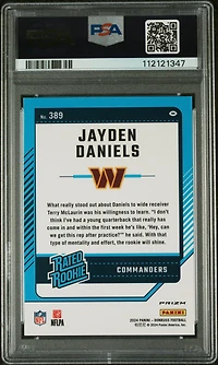 2024 Panini Donruss 389 Jayden Daniels Optic Preview-pink PSA
