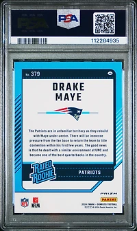 2024 Panini Donruss 379 Drake Maye Optic Preview-pink PSA