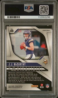 2024 Panini Prizm 400 Jj Mccarthy Red/white/blue Prizm PSA 9