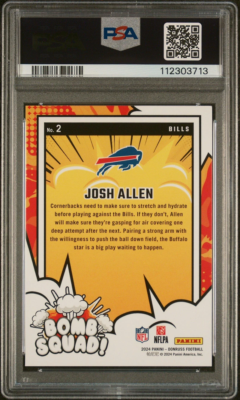 2024 Panini Donruss Bomb Squad 2 Josh Allen PSA 9