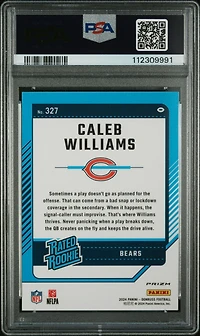 2024 Panini Donruss 327 Caleb Williams Optic Preview-pink PSA 10