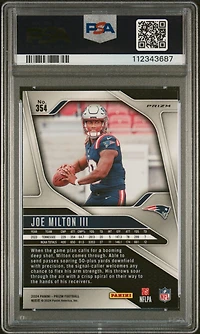 2024 Panini Prizm 354 Joe Milton Iii Silver Prizm PSA 10