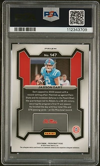 2024 Panini Prizm Draft Picks 147 Jaxson Dart Purple Wave PSA 10