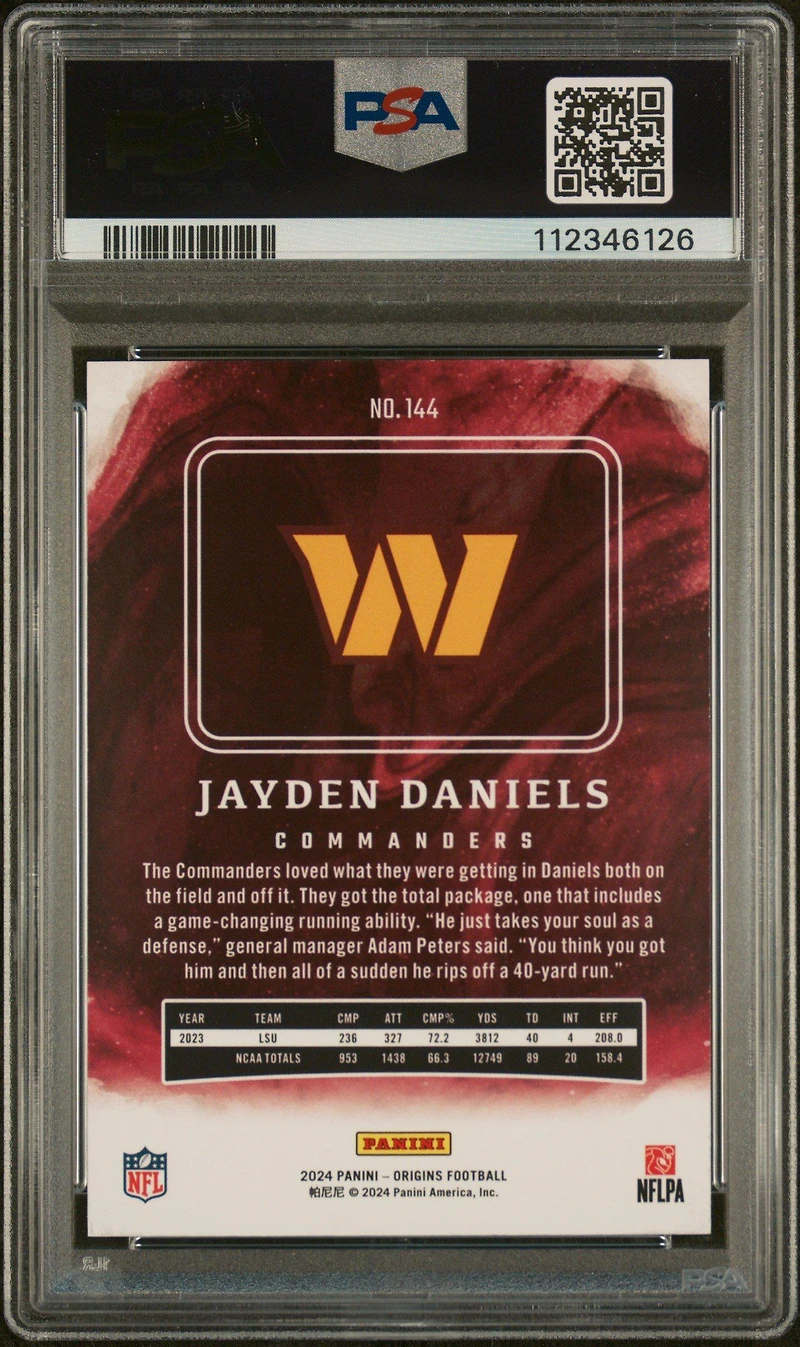 2024 Panini Origins 144 Jayden Daniels PSA 9