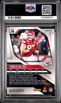 2024 Panini Prizm 140 Travis Kelce Red Wave PSA 10