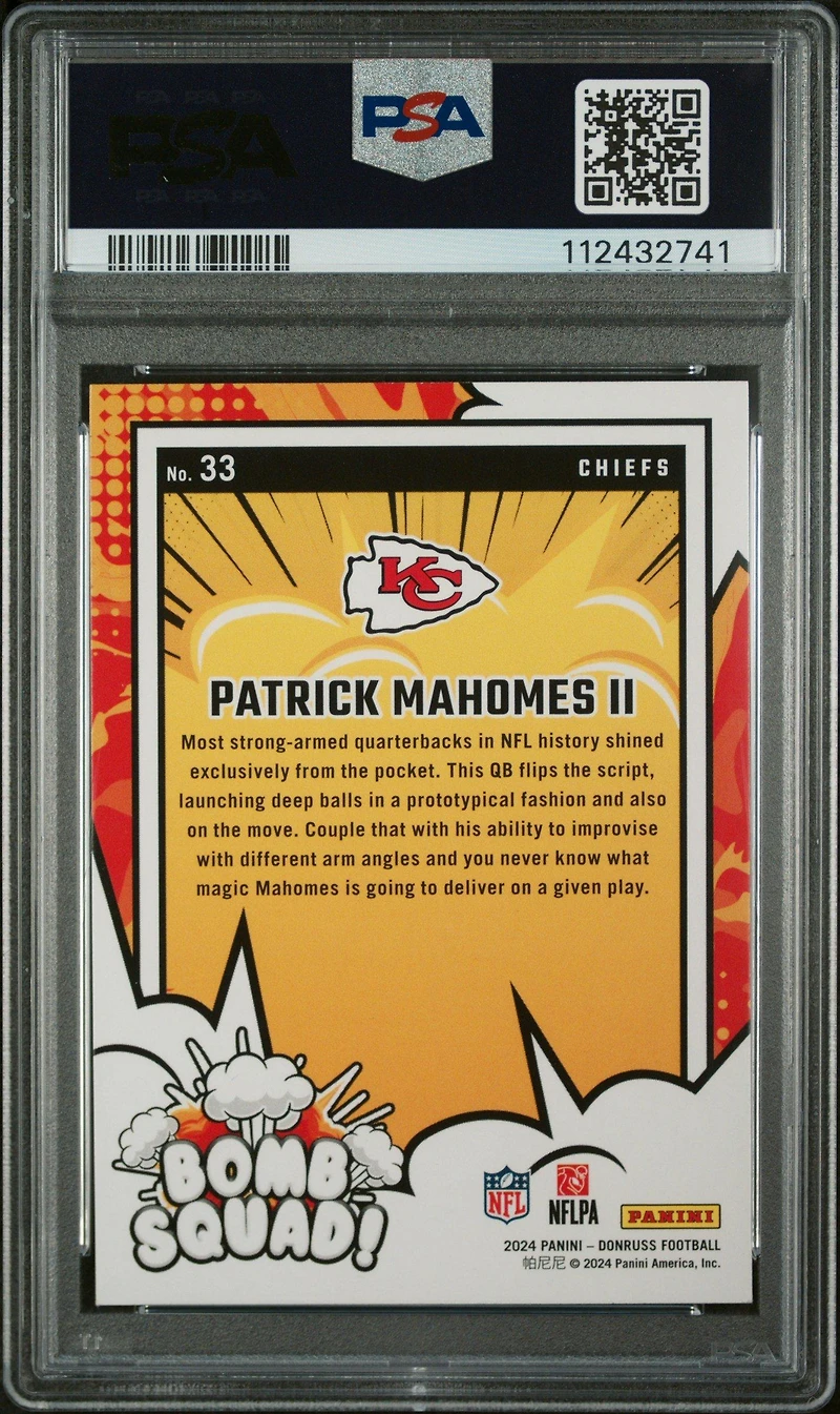 2024 Panini Donruss Bomb Squad 33 Patrick Mahomes Ii PSA 10