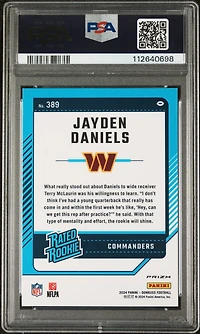 2024 Panini Donruss 389 Jayden Daniels Optic Preview-blue Scope PSA 9