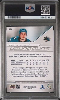 2024 Upper Deck 451 Macklin Celebrini PSA 10