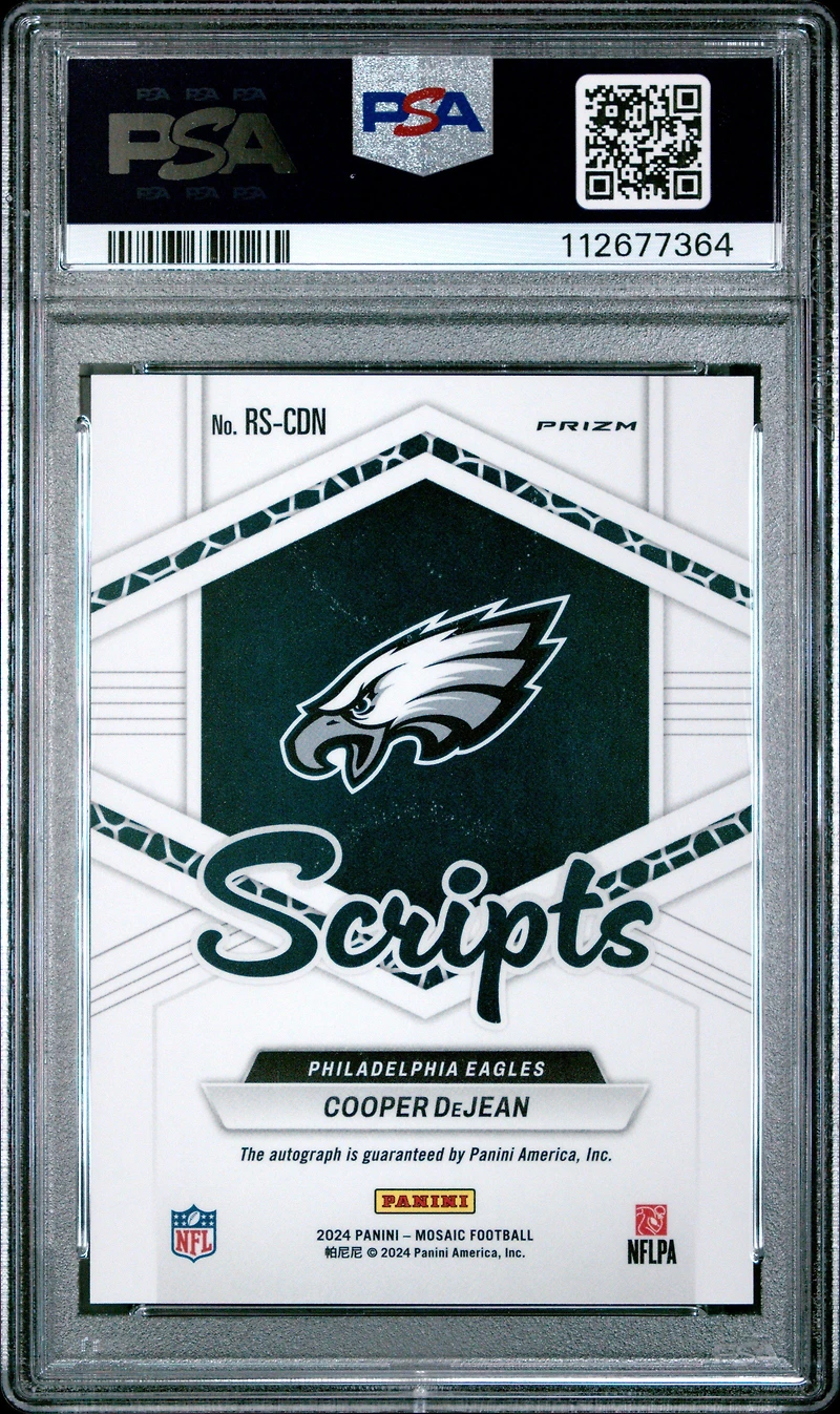 2024 Panini Mosaic Rookie Scripts Rscdn Cooper Dejean PSA 10