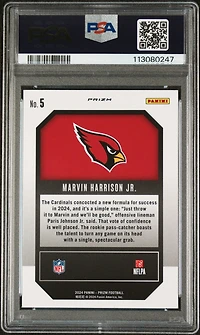 2024 Panini Prizm Emergent 5 Marvin Harrison Jr. Green Prizm PSA 10