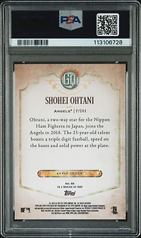 2018 Topps Gypsy Queen 89 Shohei Ohtani PSA