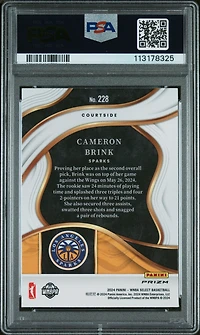 2024 Panini Select Wnba 228 Cameron Brink Pink Ice PSA 10