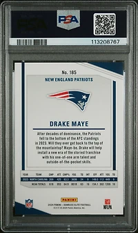2024 Panini Donruss Elite 185 Drake Maye Status Sparkle PSA 8