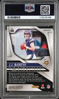 2024 Panini Prizm 400 Jj Mccarthy Red/white/blue Prizm PSA 9