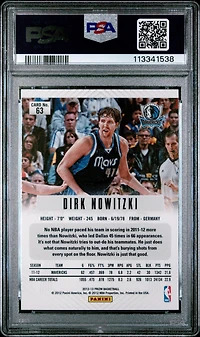 2012 Panini Prizm 63 Dirk Nowitzki PSA 10
