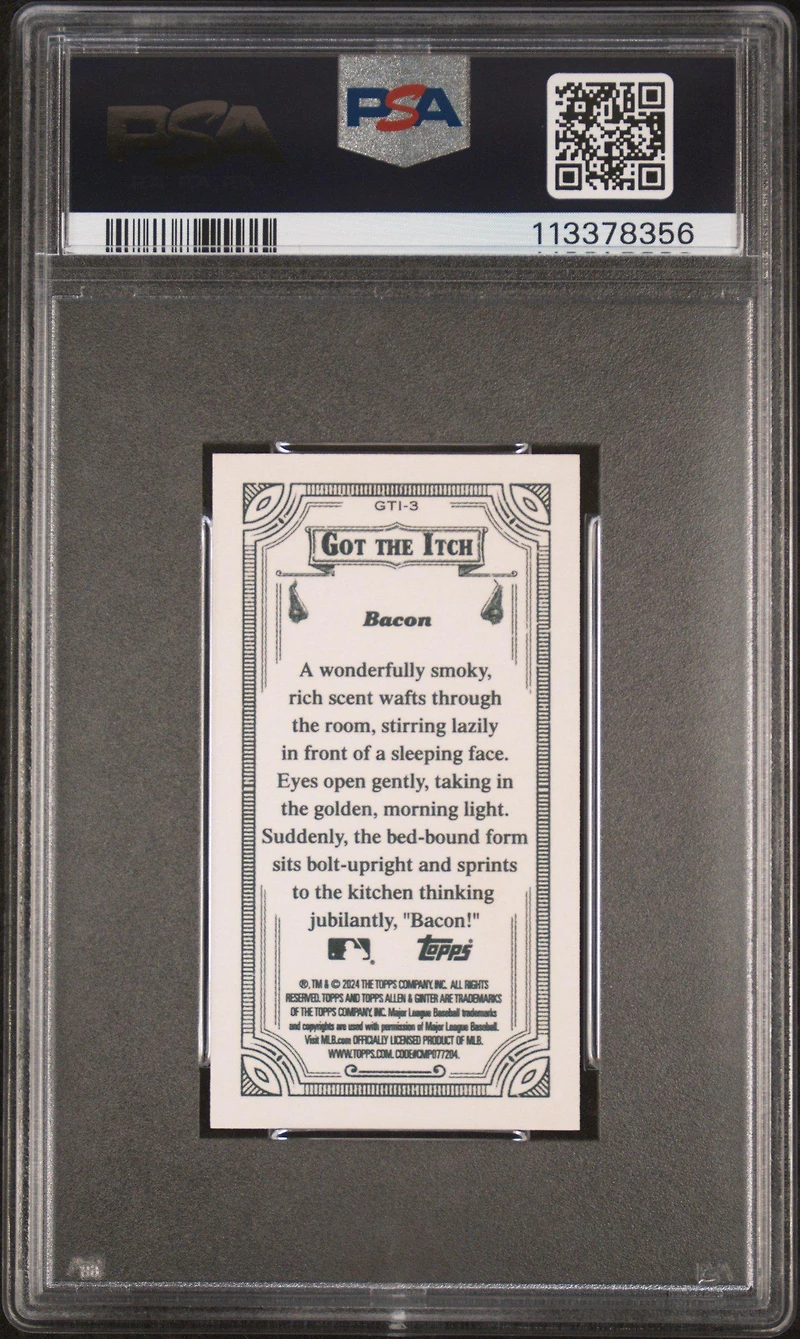 2024 Topps Allen & Ginter Got The Itch Mini Gti3 Bacon PSA 10