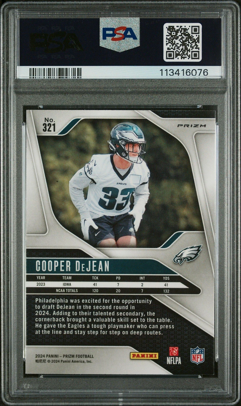 2024 Panini Prizm 321 Cooper Dejean Black & White Checker PSA 9