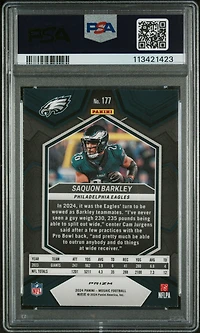 2024 Panini Mosaic 177 Saquon Barkley Green PSA 10