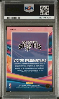 2023 Panini Hoops Premium Stock Anti Gravity 5 Victor Wembanyama Silver Prizm PSA 10