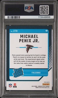 2024 Panini Donruss Optic 279 Michael Penix Jr. Blue Glitter PSA 9