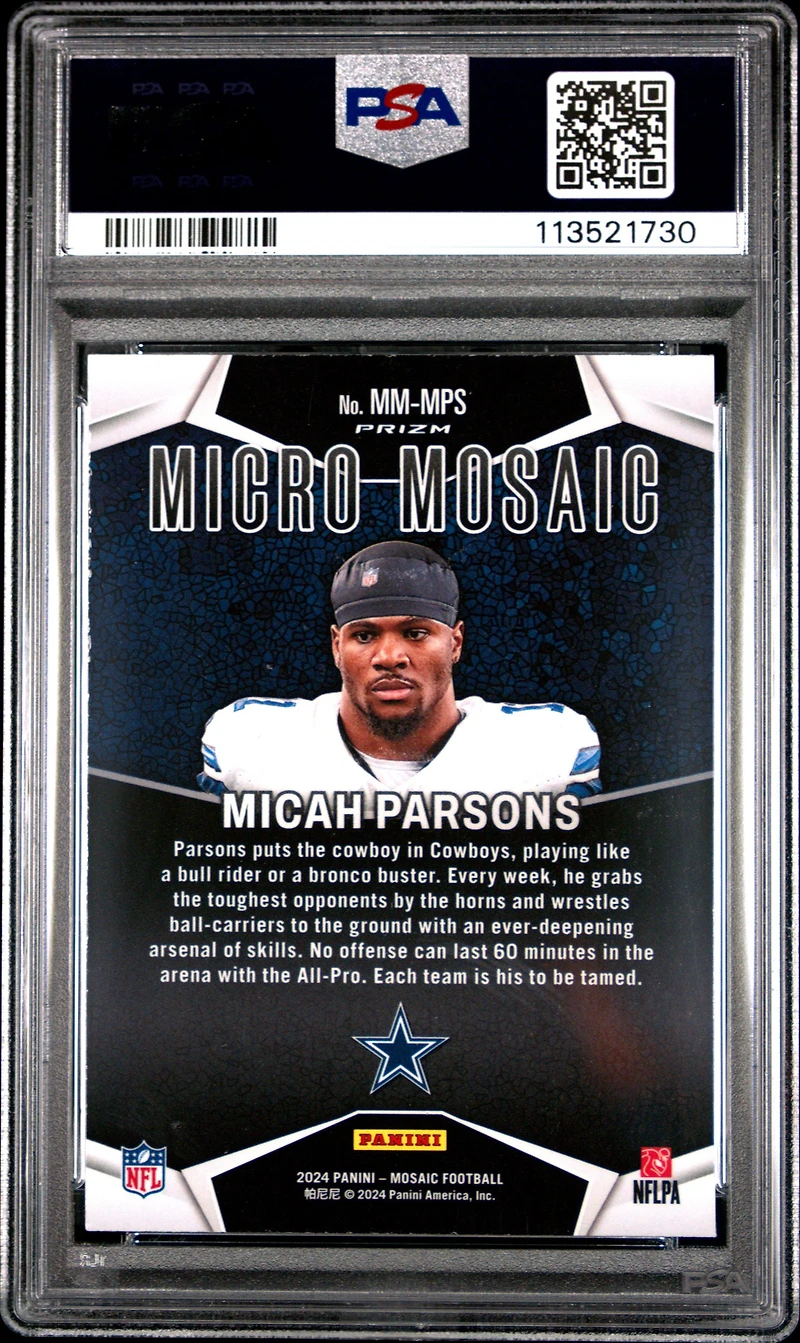 2024 Panini Mosaic Micro Mosaic Mmmps Micah Parsons PSA 9