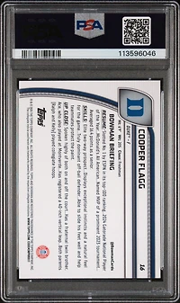 2024 Bowman Chrome University 16 Cooper Flagg PSA