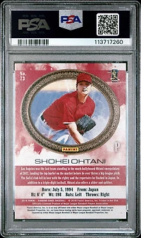 2018 Panini Diamond Kings 73 Shohei Ohtani Pitching/no Pinstripe PSA 10