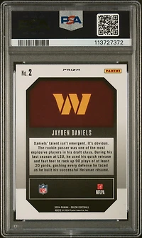 2024 Panini Prizm Emergent 2 Jayden Daniels Green Prizm PSA 10