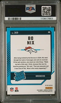 2024 Panini Donruss 369 Bo Nix Optic Preview-blue Scope PSA