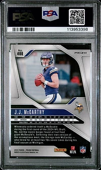 2024 Panini Prizm 400 Jj Mccarthy Silver Prizm PSA