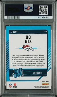 2024 Panini Donruss 369 Bo Nix Optic Preview-red Wave PSA