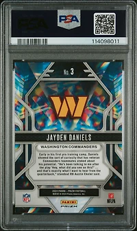 2024 Panini Prizm Prizmatic 3 Jayden Daniels Green Ice PSA 10