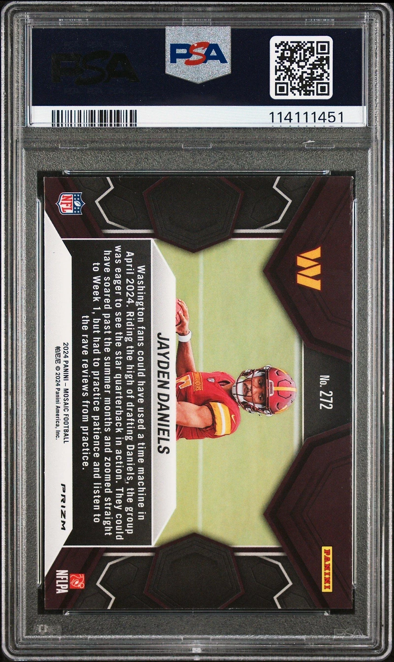 2024 Panini Mosaic 272 Jayden Daniels Camo Pink PSA 10