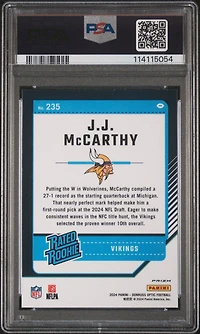 2024 Panini Donruss Optic 235 Jj Mccarthy Purple Shock PSA 10