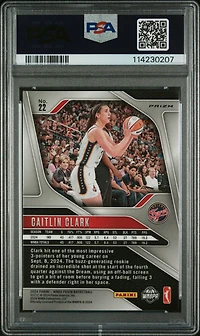 2024 Panini Prizm Wnba 22 Caitlin Clark Wnba Logo Prizm PSA