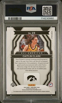 2024 Panini Prizm Draft Picks All-american 23 Caitlin Clark Tiger Stripe Prizm PSA 8