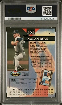 1993 Stadium Club 353 Nolan Ryan PSA 10