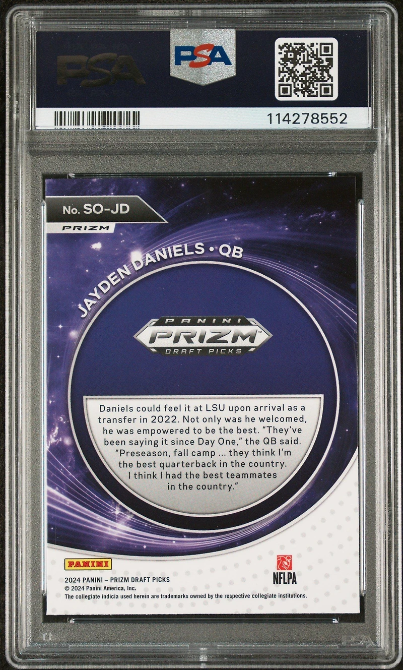2024 Panini Prizm Draft Picks Student Orientation Sojd Jayden Daniels Green Prizm PSA 10
