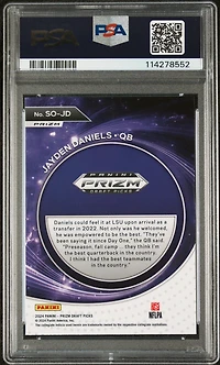 2024 Panini Prizm Draft Picks Student Orientation Sojd Jayden Daniels Green Prizm PSA 10