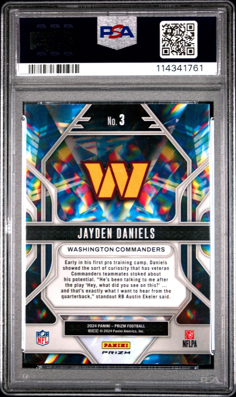 2024 Panini Prizm Prizmatic 3 Jayden Daniels Green Wave PSA