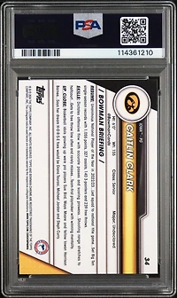 2023 Bowman University Chrome 34 Caitlin Clark PSA