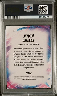 2024 Topps Chrome Finesse F3 Jayden Daniels PSA