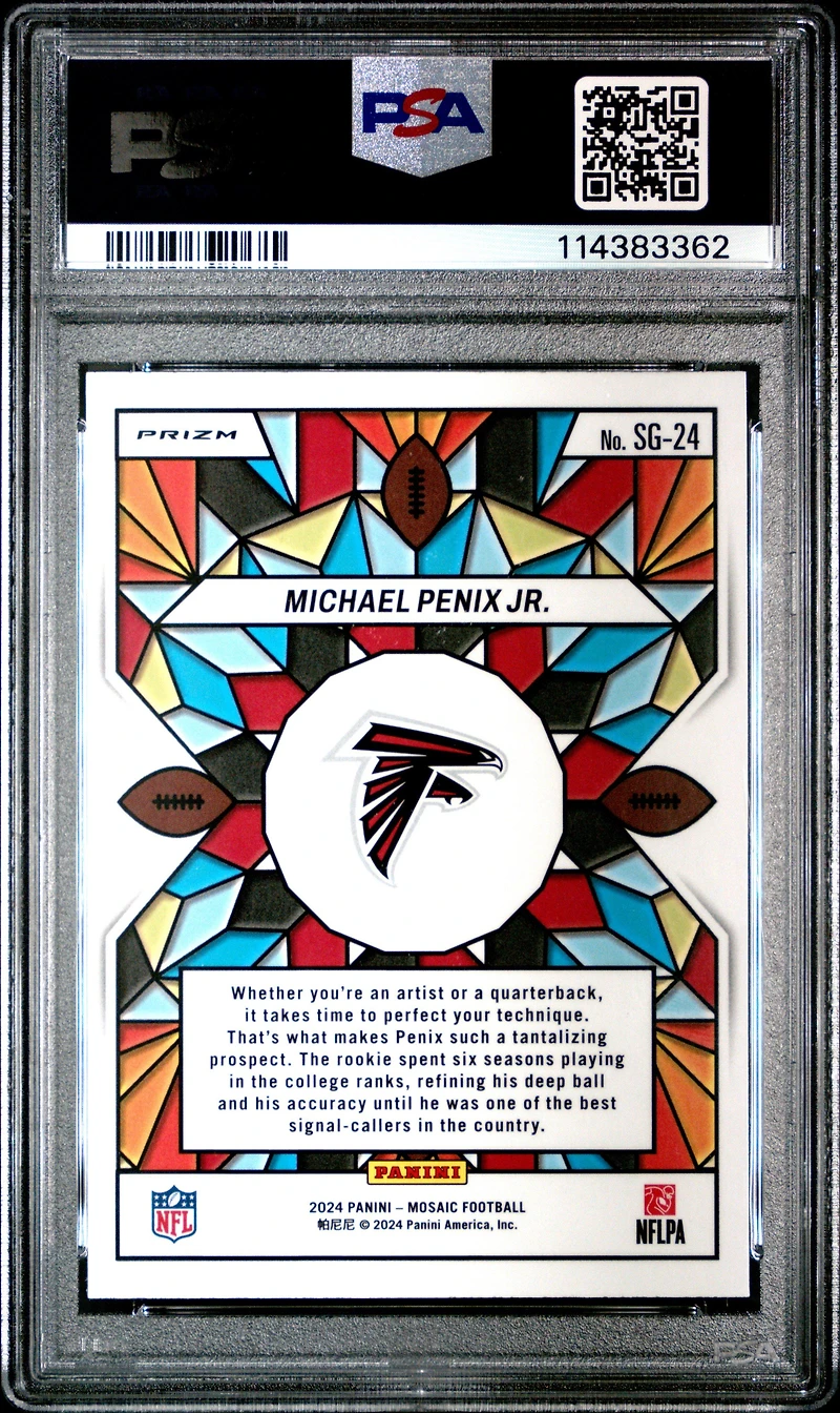 2024 Panini Mosaic Stained Glass Sg24 Michael Penix Jr. PSA 9
