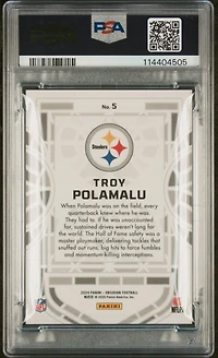 2024 Panini Obsidian Black Stained Glass 5 Troy Polamalu PSA 10