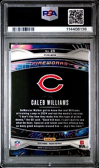2024 Panini Prizm Fireworks 25 Caleb Williams Green Ice PSA 10