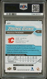 2024 Upper Deck Young Guns Renewed 231 Matthew Tkachuk PSA 10