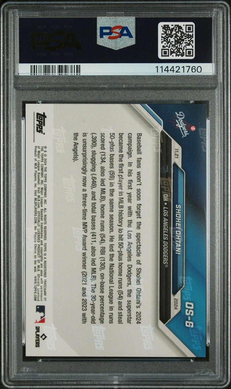 2024 Topps Now Offseason Os6 Shohei Ohtani PSA 10